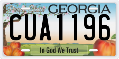 GA license plate CUA1196