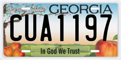 GA license plate CUA1197