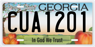 GA license plate CUA1201