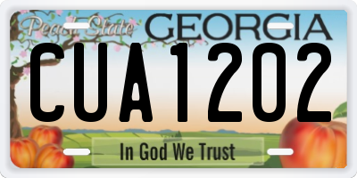 GA license plate CUA1202