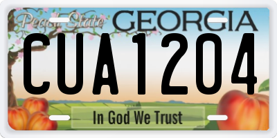 GA license plate CUA1204