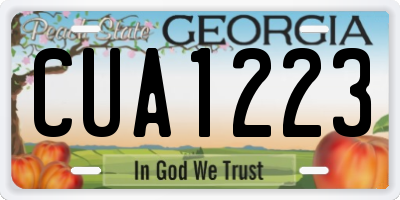 GA license plate CUA1223