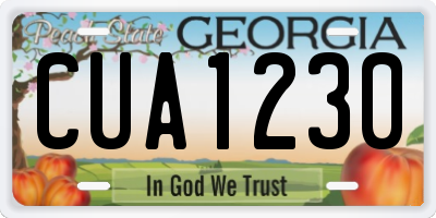 GA license plate CUA1230