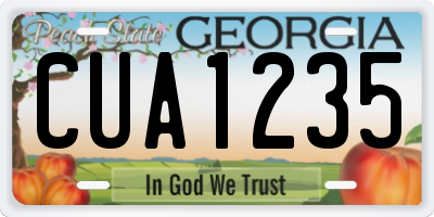 GA license plate CUA1235