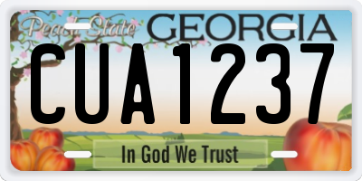 GA license plate CUA1237