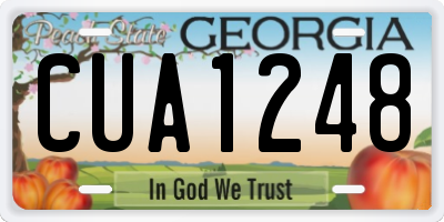 GA license plate CUA1248