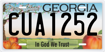 GA license plate CUA1252