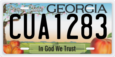 GA license plate CUA1283