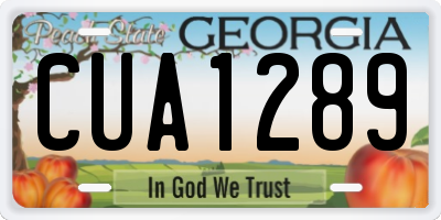 GA license plate CUA1289