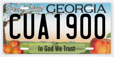 GA license plate CUA1900