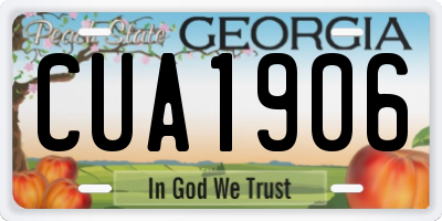GA license plate CUA1906