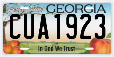 GA license plate CUA1923