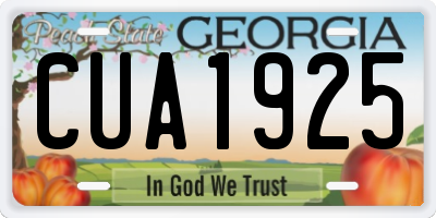 GA license plate CUA1925