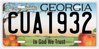 GA license plate CUA1932