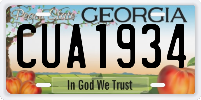 GA license plate CUA1934