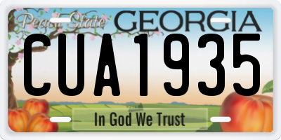 GA license plate CUA1935