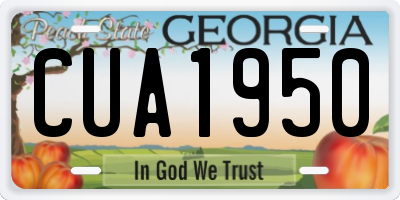 GA license plate CUA1950