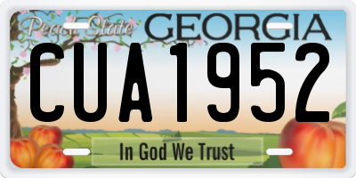 GA license plate CUA1952