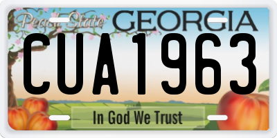 GA license plate CUA1963