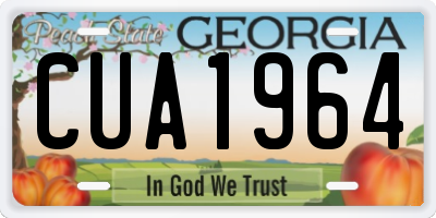 GA license plate CUA1964