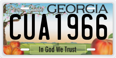 GA license plate CUA1966
