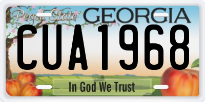 GA license plate CUA1968