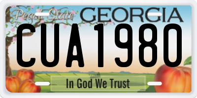 GA license plate CUA1980