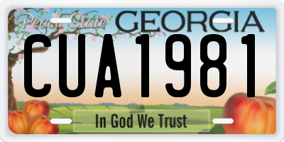 GA license plate CUA1981