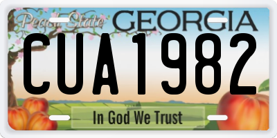 GA license plate CUA1982