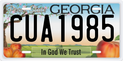 GA license plate CUA1985