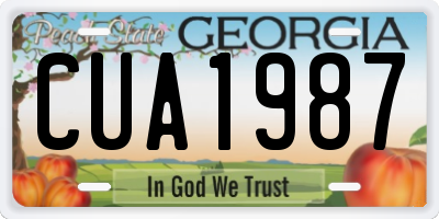 GA license plate CUA1987