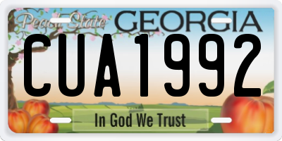 GA license plate CUA1992