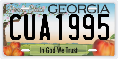 GA license plate CUA1995