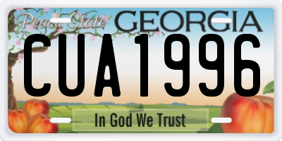 GA license plate CUA1996