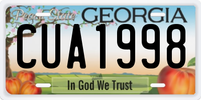 GA license plate CUA1998