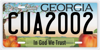 GA license plate CUA2002