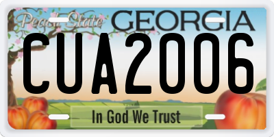 GA license plate CUA2006
