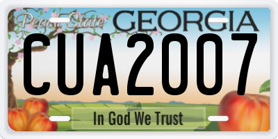 GA license plate CUA2007