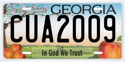 GA license plate CUA2009