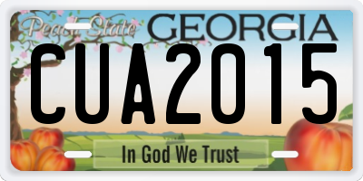 GA license plate CUA2015