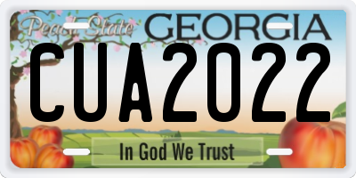 GA license plate CUA2022