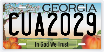 GA license plate CUA2029