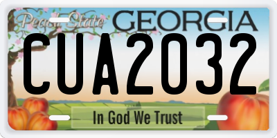 GA license plate CUA2032