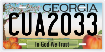 GA license plate CUA2033