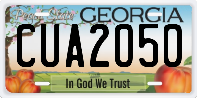 GA license plate CUA2050