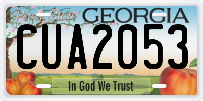 GA license plate CUA2053