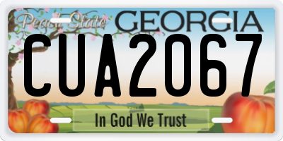 GA license plate CUA2067