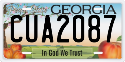GA license plate CUA2087