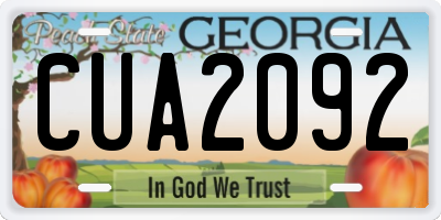 GA license plate CUA2092