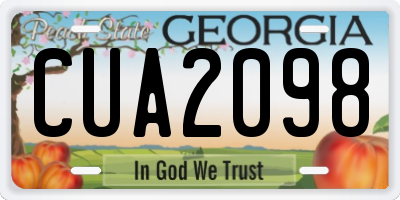 GA license plate CUA2098